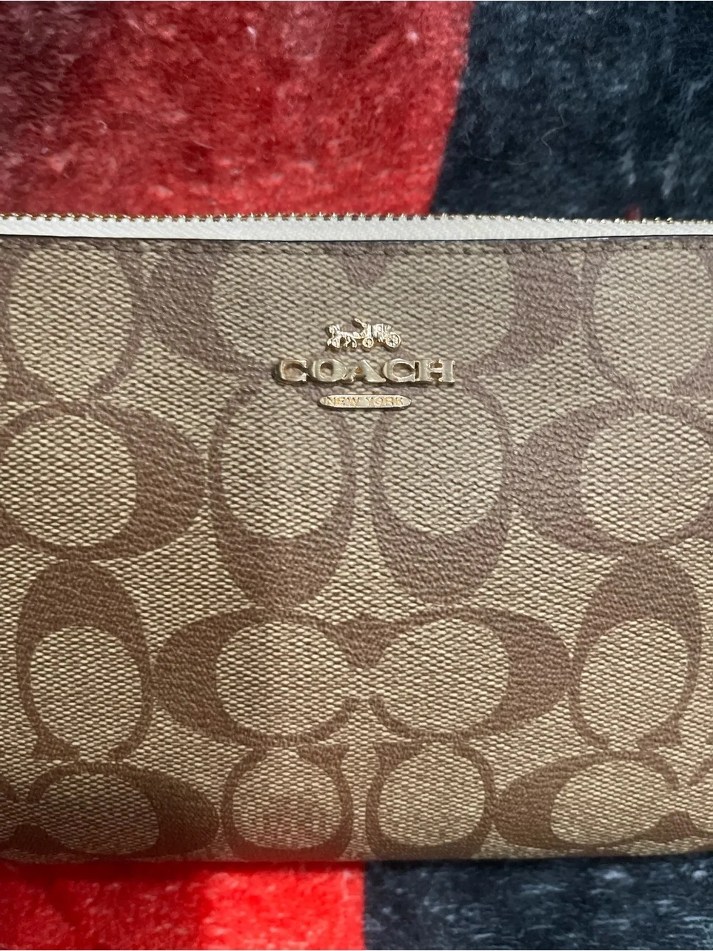 Coach Signature Double Zip Wristlet